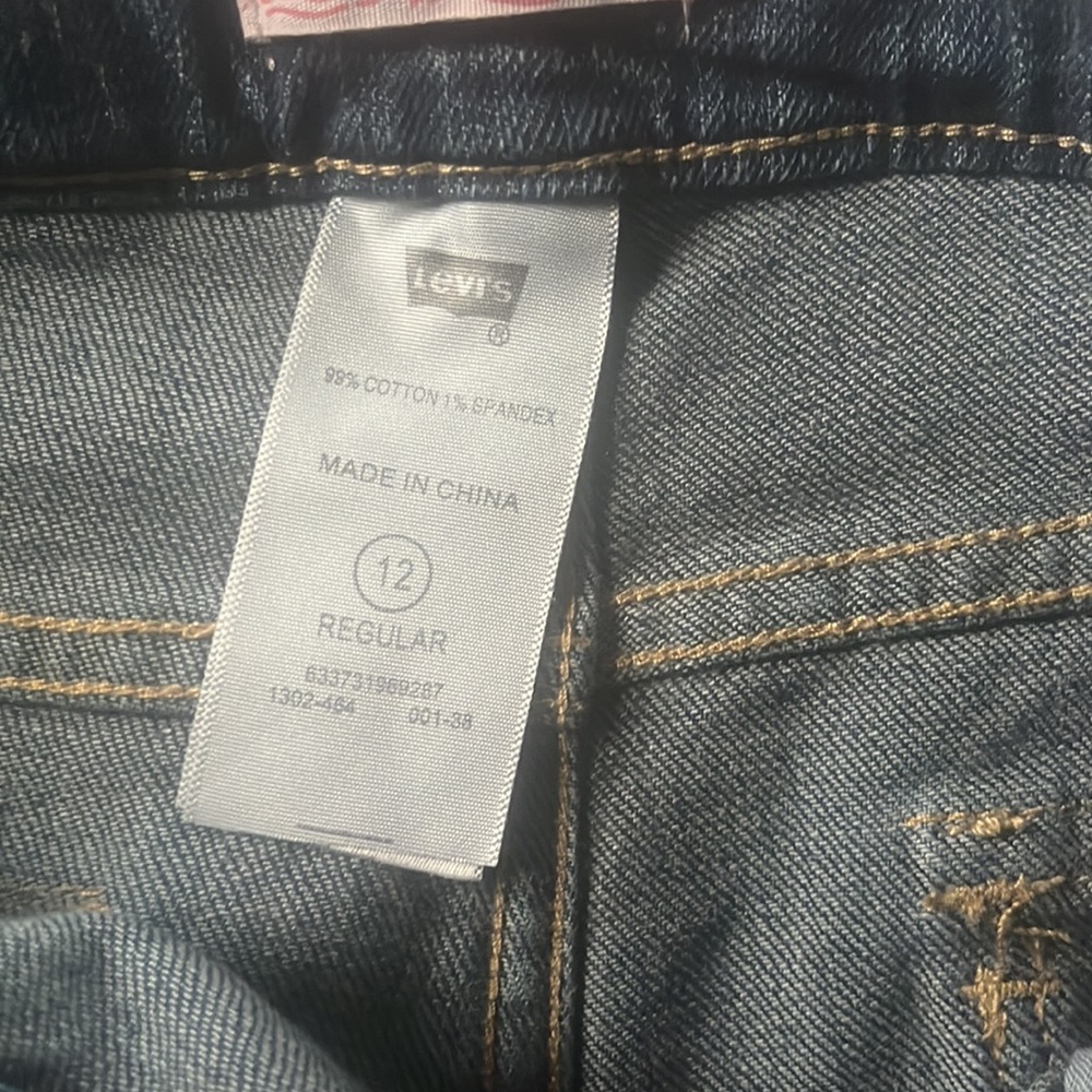Levi's Vintage Girls Dark Denim High-Waisted Button-Button Fly Jeans Size 12 Reg - Picture 7 of 10